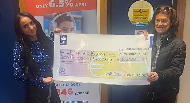 SDCU Oct 2023 Cash Draw Winner €10,000